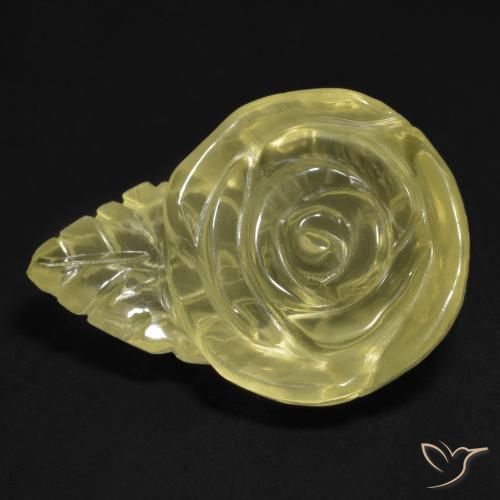 20.16ct Natural Amarillo pálido Cuarzo, Corte Flor, Transparente