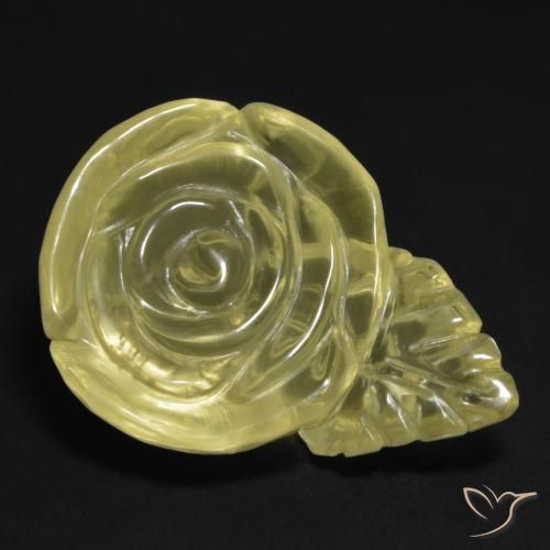 Cuarzo Amarillo pálido natural de 20.16 ct, Corte Flor, Transparente