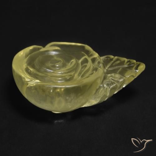 Cuarzo Amarillo pálido natural de 20.16 ct, Corte Flor, Transparente