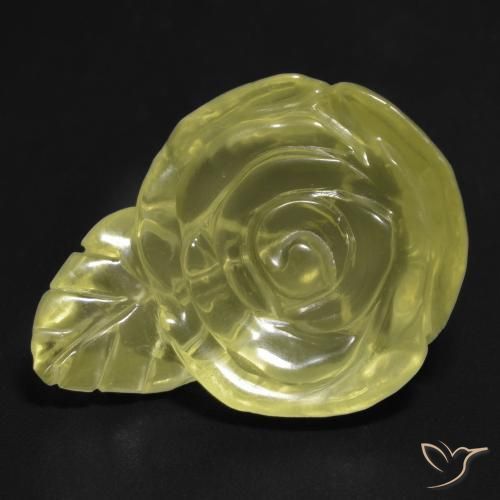 Cuarzo Amarillo pálido natural de 22.84 ct, Corte Flor, Transparente