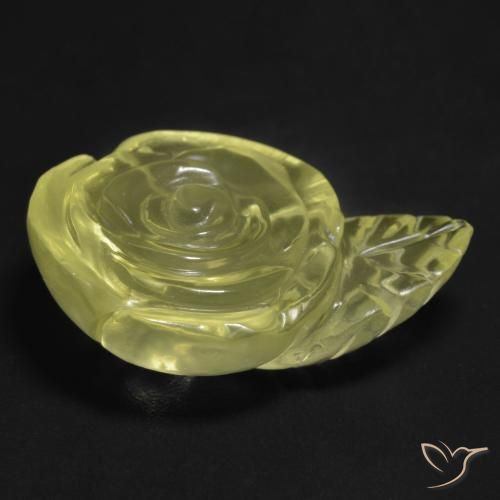 Cuarzo Amarillo pálido natural de 22.84 ct, Corte Flor, Transparente