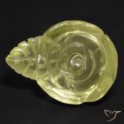 21.64ct Natural Amarillo pálido Cuarzo, Corte Flor, Transparente