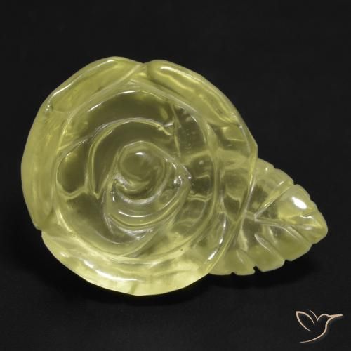 Cuarzo Amarillo pálido natural de 21.64 ct, Corte Flor, Transparente