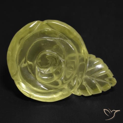 Cuarzo Amarillo pálido natural de 21.64 ct, Corte Flor, Transparente