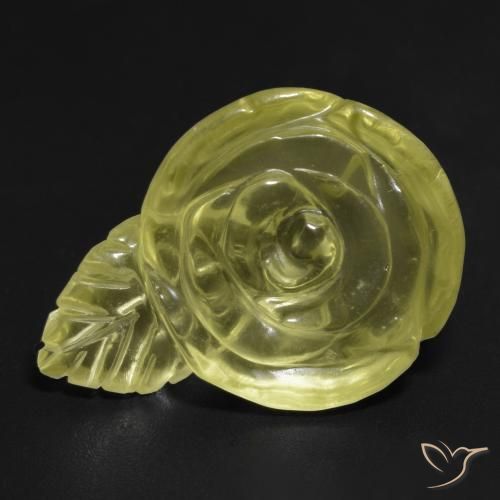 26.39ct Natural Amarillo medio Cuarzo, Corte Flor, Transparente