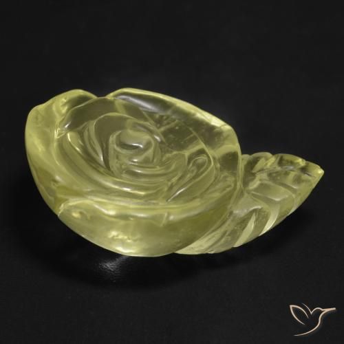 Cuarzo Amarillo medio natural de 26.39 ct, Corte Flor, Transparente