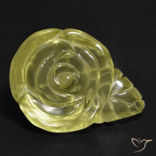 19.94ct Natural Amarillo pálido Cuarzo, Corte Flor, Transparente