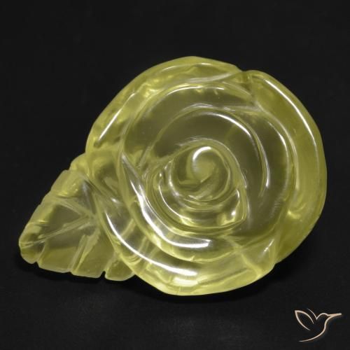 Cuarzo Amarillo pálido natural de 19.94 ct, Corte Flor, Transparente