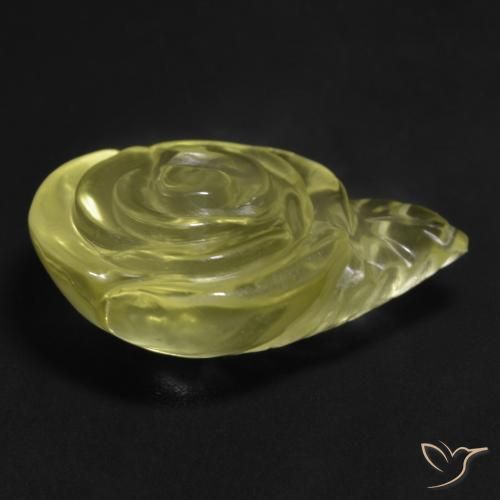 Cuarzo Amarillo pálido natural de 19.94 ct, Corte Flor, Transparente