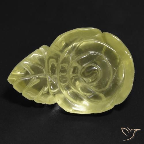 19.33ct Natural Amarillo pálido Cuarzo, Corte Flor, Transparente