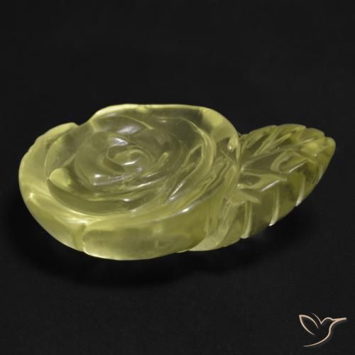 Cuarzo Amarillo pálido natural de 19.33 ct, Corte Flor, Transparente