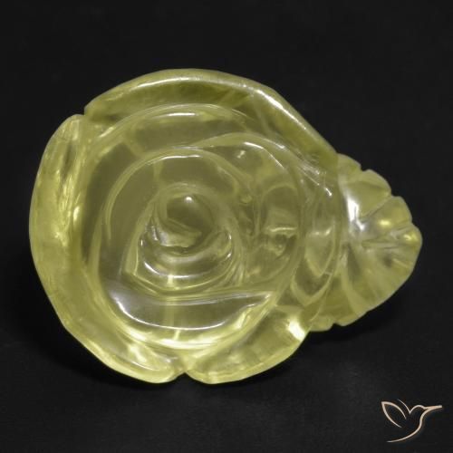Cuarzo Amarillo pálido natural de 15.73 ct, Corte Flor, Transparente