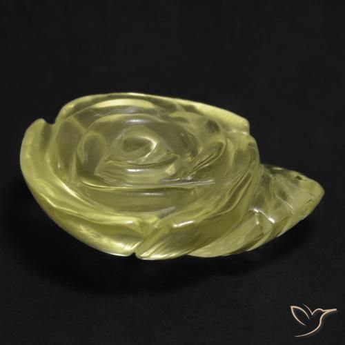Cuarzo Amarillo pálido natural de 15.73 ct, Corte Flor, Transparente