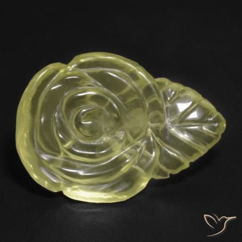12.65ct Natural Amarillo pálido Cuarzo, Corte Flor, Transparente
