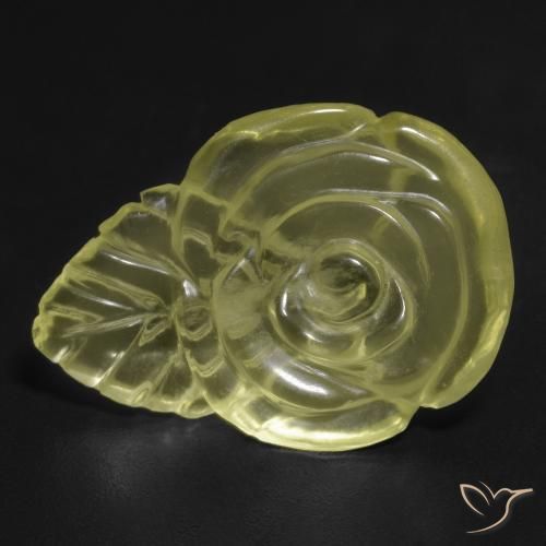 Cuarzo Amarillo pálido natural de 12.65 ct, Corte Flor, Transparente