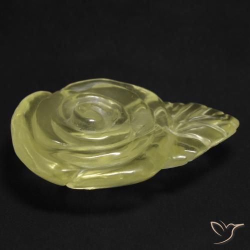 Cuarzo Amarillo pálido natural de 12.65 ct, Corte Flor, Transparente