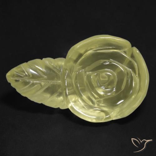 Cuarzo Amarillo pálido natural de 15.31 ct, Corte Flor, Transparente