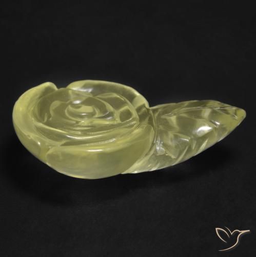 Cuarzo Amarillo pálido natural de 15.31 ct, Corte Flor, Transparente