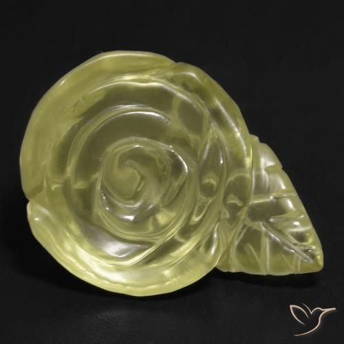 17.67ct Natural Amarillo pálido Cuarzo, Corte Flor, Transparente