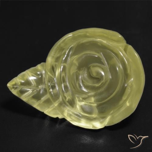 Cuarzo Amarillo pálido natural de 17.67 ct, Corte Flor, Transparente