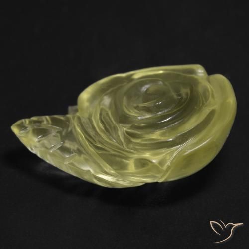 Cuarzo Amarillo pálido natural de 17.67 ct, Corte Flor, Transparente