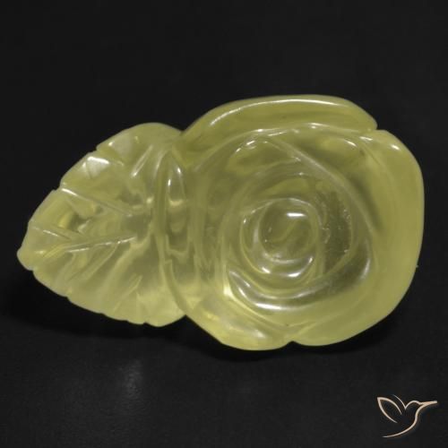 15.83ct Natural Amarillo pálido Cuarzo, Corte Flor, Transparente