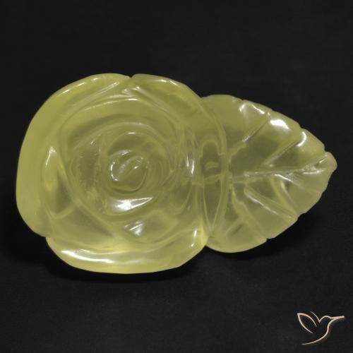 Cuarzo Amarillo pálido natural de 15.83 ct, Corte Flor, Transparente