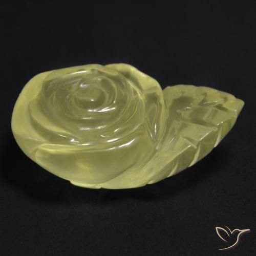 Cuarzo Amarillo pálido natural de 15.83 ct, Corte Flor, Transparente