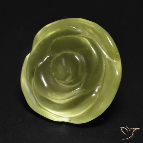 Cuarzo Amarillo claro natural de 15.74 ct, Corte Flor, Transparente