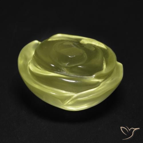 Cuarzo Amarillo claro natural de 15.74 ct, Corte Flor, Transparente