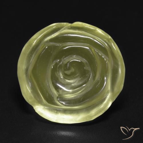 11.13ct Natural Amarillo claro Cuarzo, Corte Flor, Transparente
