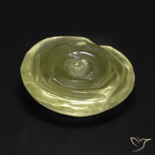 Cuarzo Amarillo claro natural de 11.13 ct, Corte Flor, Transparente
