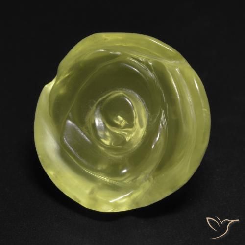 Cuarzo Amarillo limón natural de 14.68 ct, Corte Flor, Transparente