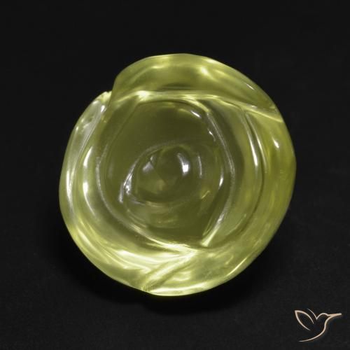 Cuarzo Amarillo medio natural de 14.89 ct, Corte Flor, Transparente
