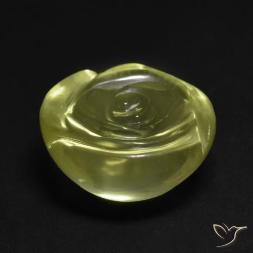 Cuarzo Amarillo medio natural de 14.89 ct, Corte Flor, Transparente