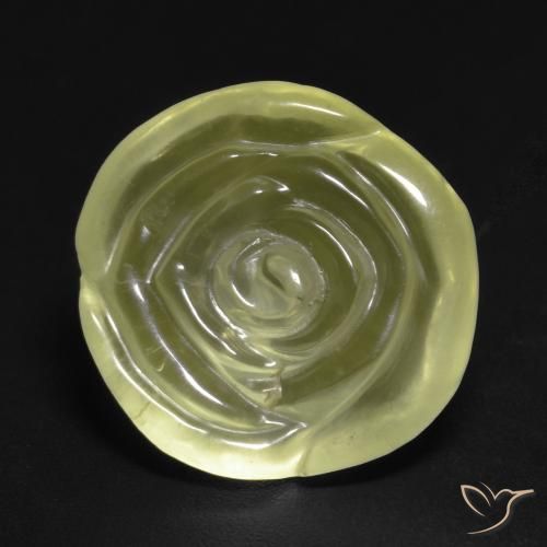 12.04ct Natural Amarillo claro Cuarzo, Corte Flor, Transparente