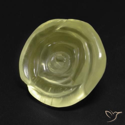 Cuarzo Amarillo claro natural de 12.04 ct, Corte Flor, Transparente