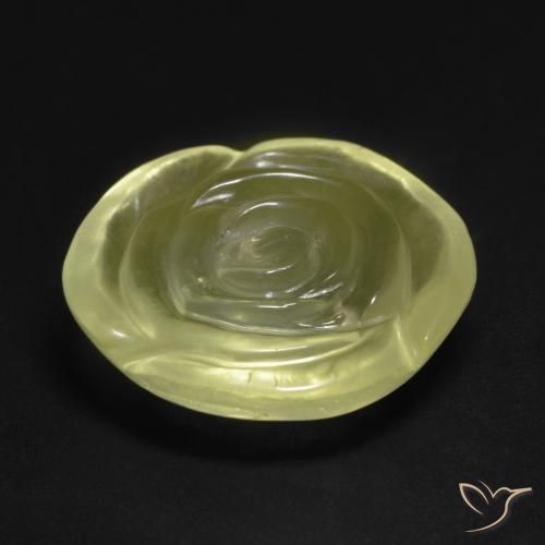 Cuarzo Amarillo claro natural de 12.04 ct, Corte Flor, Transparente