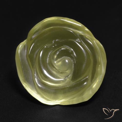 11.58ct Natural Amarillo verdoso Cuarzo, Corte Flor, Transparente