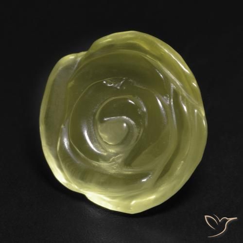 Cuarzo Amarillo verdoso natural de 11.58 ct, Corte Flor, Transparente