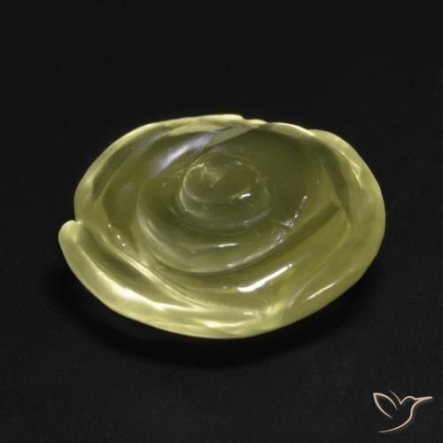 Cuarzo Amarillo verdoso natural de 11.58 ct, Corte Flor, Transparente
