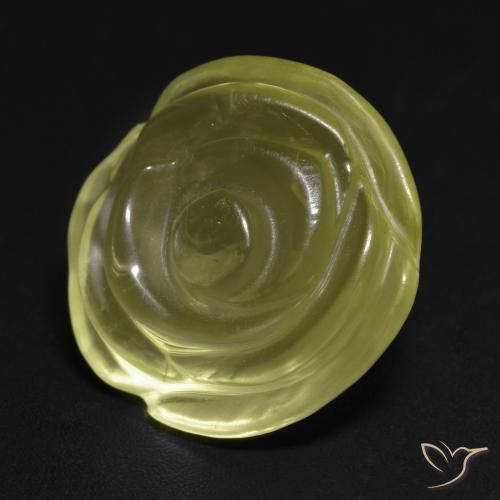Cuarzo Amarillo medio natural de 16.31 ct, Corte Flor, Transparente