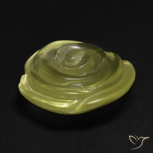 Cuarzo Amarillo medio natural de 16.31 ct, Corte Flor, Transparente