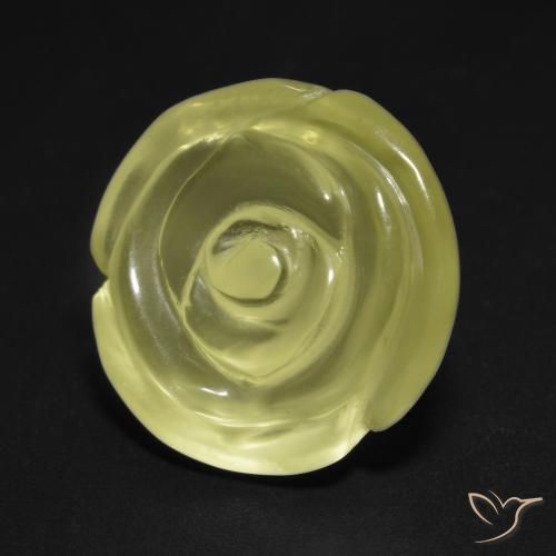 Cuarzo Amarillo claro natural de 13.20 ct, Corte Flor, Transparente