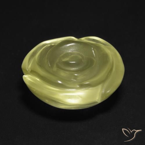 Cuarzo Amarillo claro natural de 13.20 ct, Corte Flor, Transparente