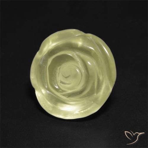Cuarzo Amarillo claro natural de 7.82 ct, Corte Flor, Transparente