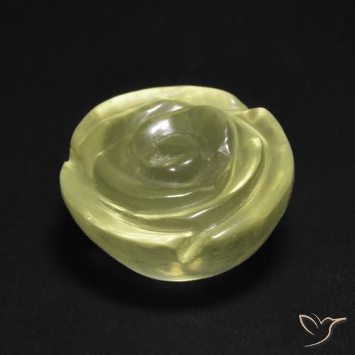 Cuarzo Amarillo verdoso claro natural de 13.05 ct, Corte Flor, Transparente