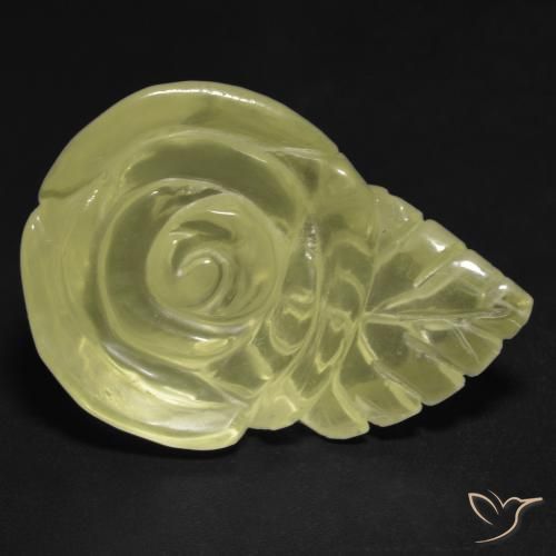 Cuarzo Amarillo claro natural de 22.42 ct, Corte Flor, Transparente