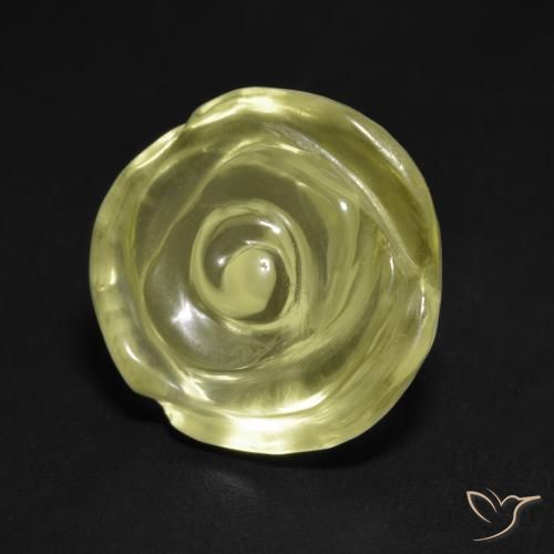 10.50ct Natural Amarillo verdoso claro Cuarzo, Corte Flor, Transparente