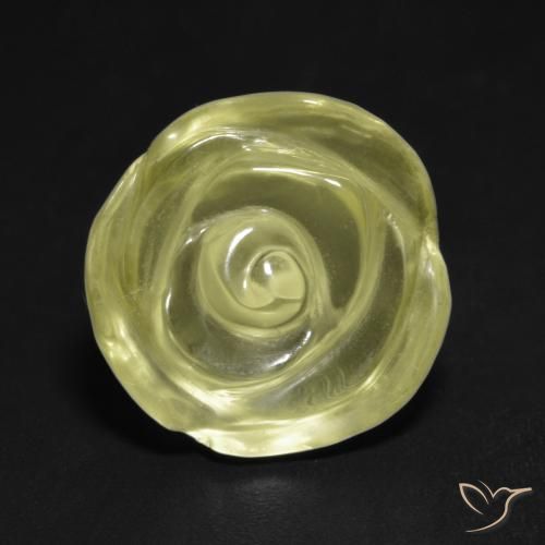 Cuarzo Amarillo verdoso claro natural de 10.50 ct, Corte Flor, Transparente